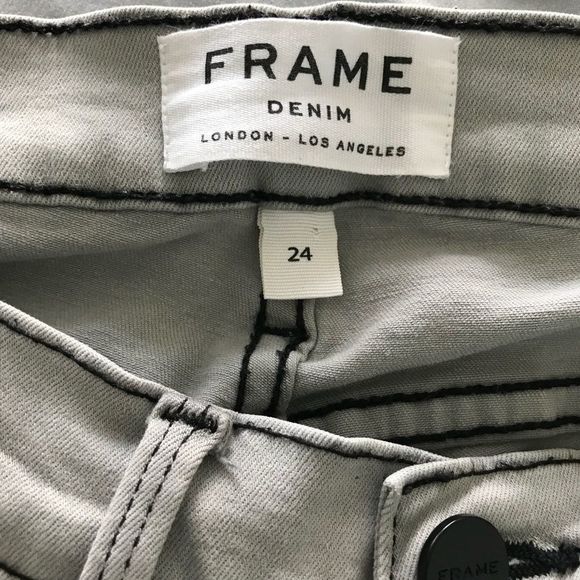 Frame Skinny Jeans Sz 24 Gray Distressed Jeans - Picture 6 of 8
